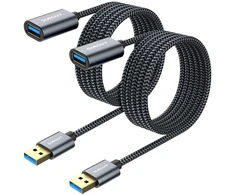 Sunguy usb 3.0 ilginimo kabelis [2 vnt. po 2 m] 5 gbps itin spartus usb a male į a female ilginimo kabelis kortelių skaitytuvui, klaviatūrai, spausdintuvui, skaitytuvui, kamerai