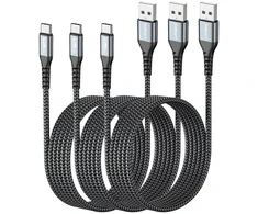 Sunguy usb c kabelis, 3 vnt. po 2 m usb į usb c kabelį, 3a greito įkrovimo usb c kabelis, skirtas iphone 16/15 pro max plus, galaxy s24/s20, google pixel 8/8 pro, motorola moto su force, lg g7 / v30