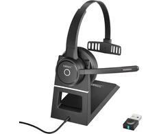 Sunitec Bluetooth ausinės, belaidės ausinės su triukšmą slopinančiu mikrofonu, geriausios ausinės su mikrofono nutildymu ir Usb jungtimi, skirtos Pc/kompiuteriui/nešiojamam kompiuteriui/telefonams/nuotoliniam darbui/skambučių centrui