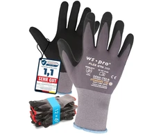 Super Tech Flex nailoninės megztos darbo pirštinės juodos/pilkos spalvos, dydis 10, 12 poros