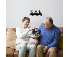 Superdant raktų pakabukas šunims, pagamintas iš geležies, metalinis, su šunimis, 10 kabliukų, sieniniai kabliukai, dekoratyvinis kabliukas, raktų pakaba, montuojamas ant sienos krepšiams, drabužiams, raktams, rankšluosčiams, sienų dekoracija, 25 x 10 cm
