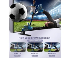 Sweguard 4k Hdmi 3 metrų kabelis, Hdmi 2.0 į Hdmi kabelis 4k @ 60hz 18gbps, nailono pynės kabelis, paauksuotos jungtys su Ethernet/audio Return Channel, suderinamas video 4k Uhd 2160p, Hd 1080p, XBOX Ps4 (pilkas)
