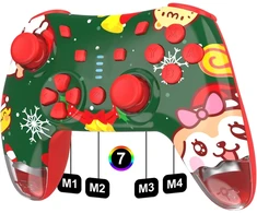 Switch valdiklis, belaidis Switch Pro valdiklis, skirtas Switch/switch Lite/switch Oled, belaidis žaidimų valdiklis, skirtas Pc/ios/android su Rgb/programuojamu/judesio valdymu/vibracija/turbo/pažadinimu (raudonas)