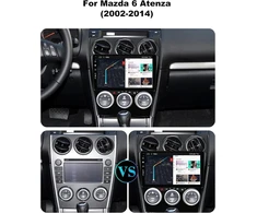 Automagnetola Sxauto android 14 automobilinis radijas, skirtas mazda 6 atenza (2002–2014 m.) gps navigacijos radijas – integruotas carplay android auto – led kamera – 2g + 32g – vairo valdymas dab ahd dsp wifi – 2 din ips 9 colių