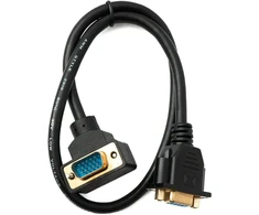 System-s D Sub15 kabelis 50cm Hd Vga 15 kontaktų jungtis (tėtis) į lizdą (mama) Db15 kampinis adapteris
