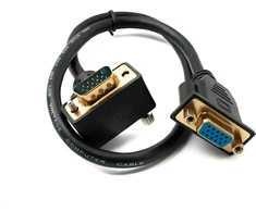 System-s D Sub15 kabelis 50cm Hd Vga 15 kontaktų jungtis (tėtis) į lizdą (mama) Db15 kampinis adapteris