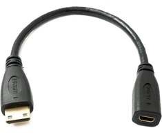System-s Hdmi 1.4 kabelis 15cm Mini Male į Micro Female 4k Uhd 30hz 2k 60hz adapteris
