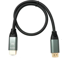 System-s Hdmi 2.1 kabelis 50cm 8k Ultra Hd Standard Male to Male Uhd adapteris, juodas