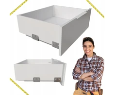 Szuflada Sevroll V-box 3d Slim 250mm, balta, 178mm aukštis, švelnus uždarymas