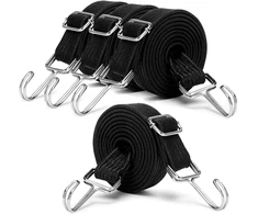 Taianji reguliuojami elastiniai dirželiai su kabliukais itin ilgi, 4 vnt. elastinių dirželių su kabliukais 200 cm, expander'is su kabliuku, maksimalus tempimas 5 m su pakankamu elastingumu