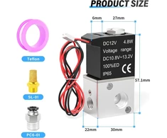Tailonz Pneumatic 1/8 colio Bsp Dc12v 3 krypčių 2 padėčių normaliai uždarytas solenoidinis vožtuvas oro solenoidinis vožtuvas 3v1-06