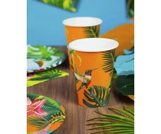 Talking Tables Tropical popieriniai puodeliai 330 ml, tropiniai puodeliai, 8 vnt.