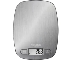 Taurus Easy Inox Skaitmeninės virtuvinės svarstyklės 5kg svėrimo talpa Taros funkcija 4 Tikslūs jutikliai Tikslus sidabras 15 cm x 20 cm