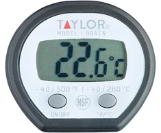 Taylor Pro skaitmeninis maisto termometras, tikslus daugiafunkcinis maisto termometro zondas pagrindinei temperatūrai nustatyti su aukštos temperatūros sąrašu, nerūdijantis plienas/juodas, 15 x 3 x 3,5 cm