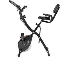 Techfit Sulankstomas treniruoklis dviratis su 8 pasipriešinimo lygiais ir 4kg smagračio mase - Lcd ekranas, pulso jutikliai, atlošas, vietą taupantis, treniruoklis dviratis su treniruočių juostomis namams, 120 kg apkrovos talpa
