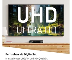 Technisat Digiplus Uhd S2-4k palydovinis imtuvas su alfanumeriniu ekranu ir dvigubu imtuvu (dvb-s/dvb-s2, Hevc, H.265, Pvr įrašymo funkcija, Wlan, Lan, Ci+, Usb, Oled) juodas
