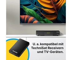 Technisat Streamstore 24-2.5 colių Usb 3.2 išorinis kietasis diskas su 1 Tb talpos ir Led ekranu (1000 Gb talpa, duomenų perdavimo sparta 5 Gb/s, Usb A tipo kabelis)