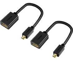 Techrum Micro Hdmi adapterio kabelis Micro Hdmi į Hdmi kabelį Micro Hdmi kištukas į įprastą Hdmi prailginimo kabelį paauksuotas 4k 3d 20 cm, skirtas Gopro, planšetiniam kompiuteriui, fotoaparatui, nešiojamam kompiuteriui, 2 vnt.