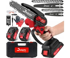 TechTools Akumuliatorinis grandininis pjūklas be šepetėlių 6" 2xaku 21v šakų pjūklas