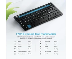 Tecknet belaidė kompiuterio klaviatūra, belaidė klaviatūra, skirta windows ir android smart tv, itin ilgas baterijos veikimo laikas, itališkas qwerty išdėstymas, tyli ir itin plona