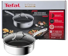 Tefal Infinite keptuvė su dangčiu, 24 cm, plienas, indukcijai