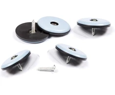Tefloninės baldų slydimo pagalvėlės Xl su varžtais │ 4 vnt. pakuotė │ apvalios │ skersmuo 50 mm, storis 5 mm │ grindų apsaugos │ ptfe slydimo pagalvėlės │ fd-workstuff