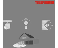 Telefunken judesio daviklis, judesio daviklis 200°, nuotolis maks. 12 m, su laiko nustatymu, su nuolatine šviesa, maks. 1000 vatų, ip44, baltas, 120 x 95 mm (i x g)