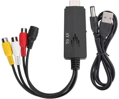 Televizorius Av į hdmi adapterio kabelis iš vyriško į moterišką rca įvesties hdmi keitiklio kabelį 1080p hd keitiklio kabelio išvesties vaizdo garso adapteris vyriškas komponentas, skirtas tv vcr dvd, palaiko pal ntsc