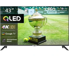 Televizorius Chiq 43 colių qled 4k smart tv, google home, netflix, prime video, wi-fi, bluetooth 5.0, dolby audio, google assistant, chromecast, triple imtuvas, 2024