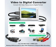 Televizorius Digitnow vaizdo įrašymo įrenginys, usb 2.0 1080p 60 kadrų per sekundę vaizdo konverteris su 5 colių oled ekranu, hdmi av vaizdo įrašymo įrenginys iš vaizdo magnetofono, dvd, vhs kasečių, hi8, vaizdo kameros, žaidimų sistemų