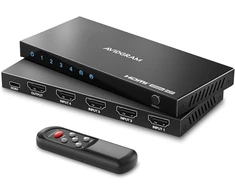 Televizorius Hdmi 2.0 jungiklis 4k 60hz, 4 įėjimai, 1 išėjimas, su Ir pulteliu