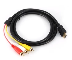 Televizorius Hdmi į 3 rca kabelis, audio video av adapteris, prailginimo laidas, rca hdmi adapteris kompiuteriui, nešiojamam kompiuteriui, televizoriui, stb, vhs, vaizdo kamerai, dvd, 1.5m ilgio