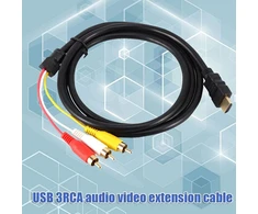 Televizorius Hdmi į 3 rca kabelis, audio video av adapteris, prailginimo laidas, rca hdmi adapteris kompiuteriui, nešiojamam kompiuteriui, televizoriui, stb, vhs, vaizdo kamerai, dvd, 1.5m ilgio