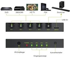 Televizorius Linkfor Spdif Toslink perjungiklis 3 įėjimai 1 išėjimas skaitmeninis optinis audio perjungiklis su Ir nuotolinio valdymo pulteliu palaiko Pcm2.0 Dts Dolby-ac3 skirtas Tv, Ps3, Ps4, Blu-ray grotuvui, kabelinei televizijai, Hdtv