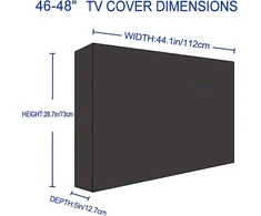 Televizorius Nonmon televizoriaus uždangalas 46-48 colių televizoriui, apsauginis dangtis nuo dulkių lauke, 600d oksfordo Pvc danga, tvirta vandeniui atspari lauko ekrano apsauga, universalus ekrano apsauga televizoriui