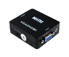 Televizorius Ntiinnovations Vga + stereo audio į Hdmi vaizdo konverteris, juodas