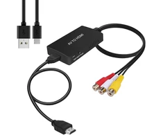 Televizorius Rca į Hdmi konverterio kabelis: Nizirioo Av į Hdmi vaizdo garso konverterio adapteris, 1080p Composite Cvbs Av į Hdmi konverteris, Pal/ntsc suderinamas su Psone/ps2/ps3/stb/XBOX/vhs/vcr/mėlynas-ray Dvd
