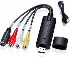 Televizorius Szjunxiao usb 2.0 garso ir vaizdo įrašymo įrenginys usb 2.0 garso ir vaizdo įrašymo įrenginio keitiklis iš analoginio į skaitmeninį su adapteriu, skirtas vhs/vcr/tv į dvd, skirtas windows11/10/8/7/mac