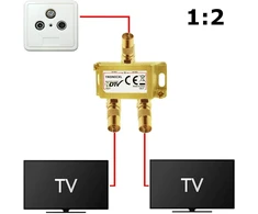 Televizorius Tronicxl Premium koaksialinis antenos skirstytuvas Hd 3d 4k skirstytuvas minkštas skirstytuvas, pvz., skirtas Dvbt Dvbt2 Dvbc Sat Unicable kabelinei televizijai Unitymedia Vodafone Sky Netaachen Primacom kabelinei televizijai Digital Hdtv