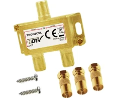 Televizorius Tronicxl Premium koaksialinis antenos skirstytuvas Hd 3d 4k skirstytuvas minkštas skirstytuvas, pvz., skirtas Dvbt Dvbt2 Dvbc Sat Unicable kabelinei televizijai Unitymedia Vodafone Sky Netaachen Primacom kabelinei televizijai Digital Hdtv