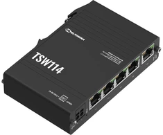 Teltonika Tsw114 Ethernet komutatorius, 5 x gigabitų ethernet prievadai, integruotas din bėgelio laikiklis, kompaktiškas ir patvarus