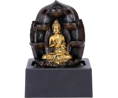 Teresa's Collections Buda fontanas kambario dekoravimui, stalo fontanas, vandens fontanas su atspindinčiu apšvietimu, namų, biuro, sodo dekoracija, dovana mamai ir dukrai