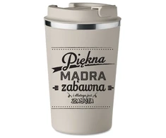 Terminis puodelis Premium smėlio spalvos Valentino diena Užimta Graži moters diena Kt_323