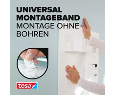 Tesa Uk 58565-00001-00 Powerbond Universal dvipusė putų juosta rankdarbiams - balta, 1.5 m x 19 mm
