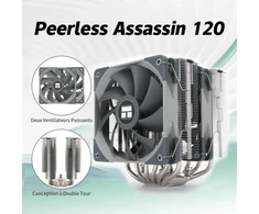Thermalright Tr Peerless Assassin 120 Cpu aušintuvas, 6 šiluminiai vamzdeliai, dvigubas Tl-c12 120mm Pwm ventiliatorius, Aghp technologija, skirtas Amd Am4 Am5, Intel 1700/1150/1155/1200/2011