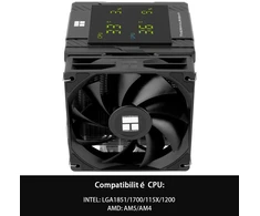 Thermalright Tr peerless assassin 120 digital juodas cpu aušintuvas su skaitmeniniu ekranu, skirtas kompiuteriams su 6 šilumos vamzdeliais, skirtas am4/am5, intel lga1700/1851/1150/1151/1200
