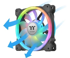 Thermaltake Swafan 12 Rgb ventiliatorius, Tt Premium 3 vnt. pakuotė, 120 mm keičiamos ventiliatoriaus mentės, juodas