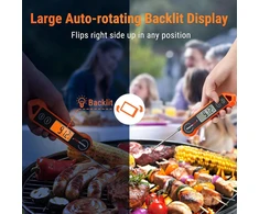 Thermopro Tp19h mėsos termometras grilio termometras skaitmeninis termometras kepimo termometras su ilgu zondu ir lcd ekranu virtuvės termometras kepsniams, maistui, arbatai, bbq, kepimui, cukrui
