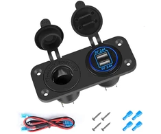 Thlevel automobilinis usb įkroviklio lizdas 5 V 4.2a greitas įkrovimas su led indikatoriumi, atsparus vandeniui ir dulkėms, skirtas 12 V ~ 24 V valtims, motociklams, visureigiams, autobusams, sunkvežimiams, nameliams ant ratų, jūrų transporto priemonėms,