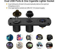 Thlevel automobilinis usb įkroviklio lizdas 5 V 4.2a greitas įkrovimas su led indikatoriumi, atsparus vandeniui ir dulkėms, skirtas 12 V ~ 24 V valtims, motociklams, visureigiams, autobusams, sunkvežimiams, nameliams ant ratų, jūrų transporto priemonėms,